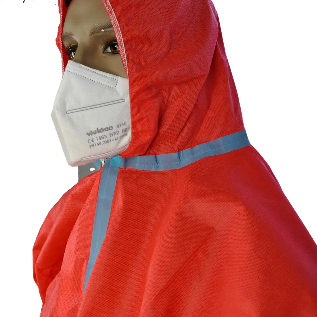 Type 5 6 Waterproof Ventilate Breathable Nonwoven Tape Seam Safety Coverall PPE